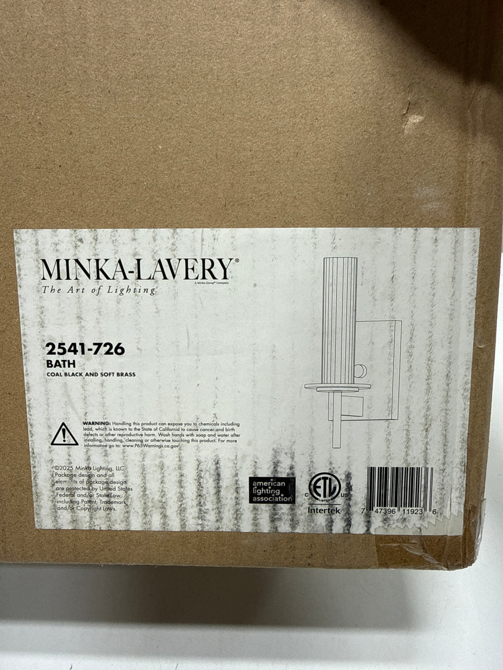 Minka Lavery 2541 Baldwin Park 12" Tall Bathroom Sconce Coal / Soft Brass Indoor Lighting Bathroom Fixtures Bathroom Sconce