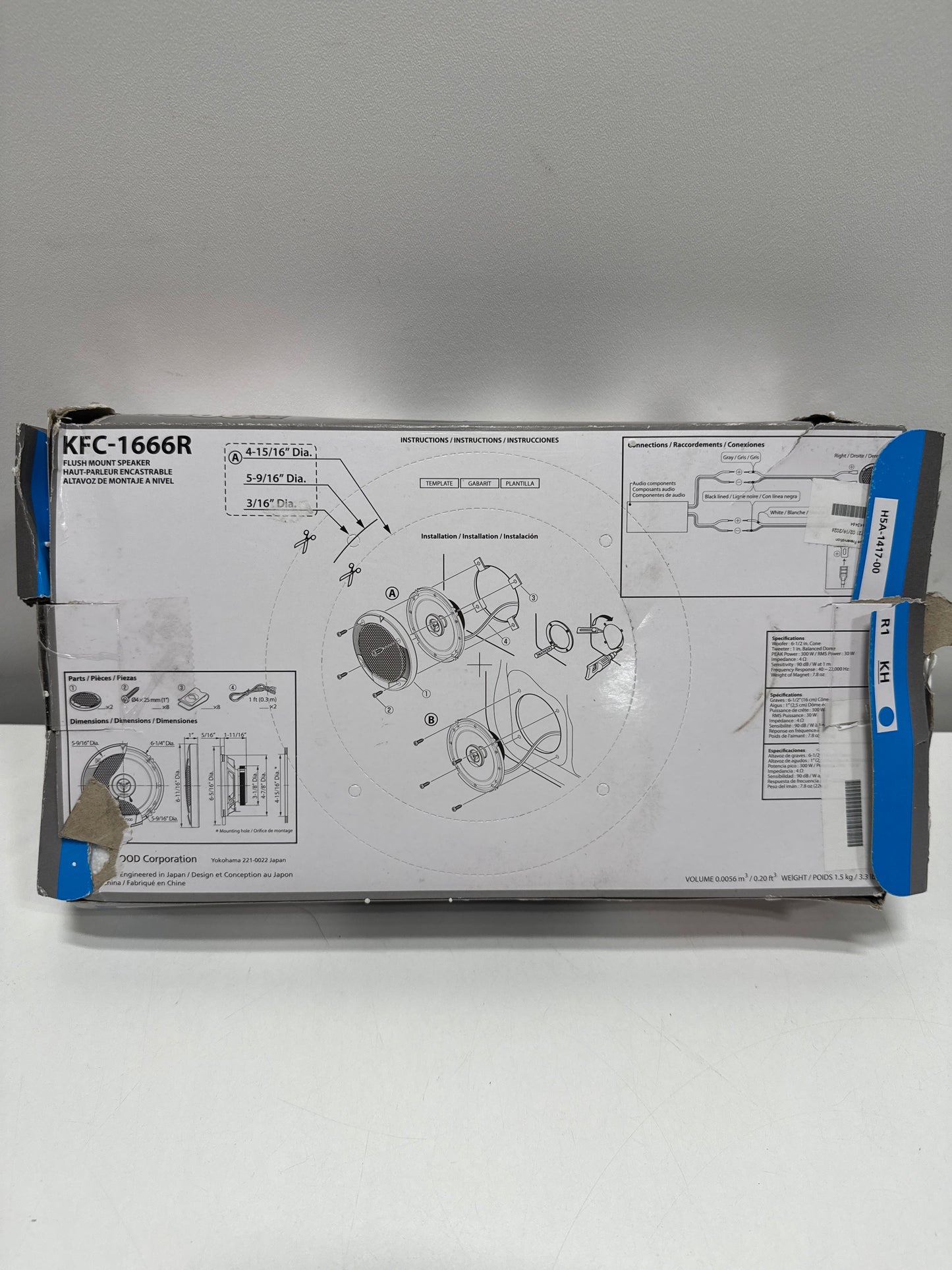 Crack See Desc Kenwood - Road Series 6-1/2" 2-Way Car Speakers with Cloth Cones (Pair) - Black