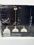 Globe Electric 60885 Beckett 3 Light 36" Wide Linear Chandelier Matte White