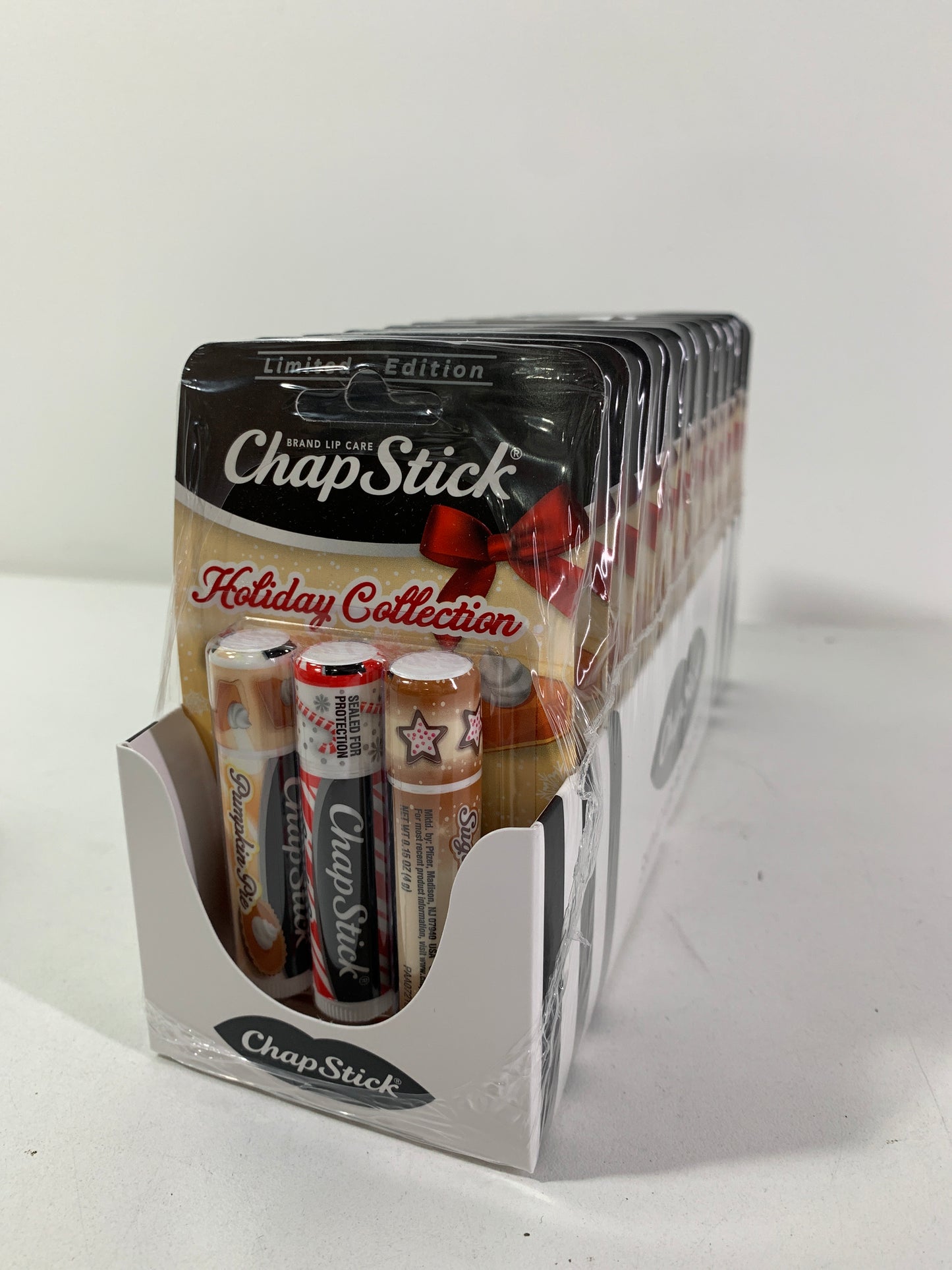 12 - ChapStick Holiday Collection Candy Cane Pumpkin Pie Sugar Cookie Holiday Lip Balm Tubes Variety Pack - 0.15 Oz (Pack of 3)