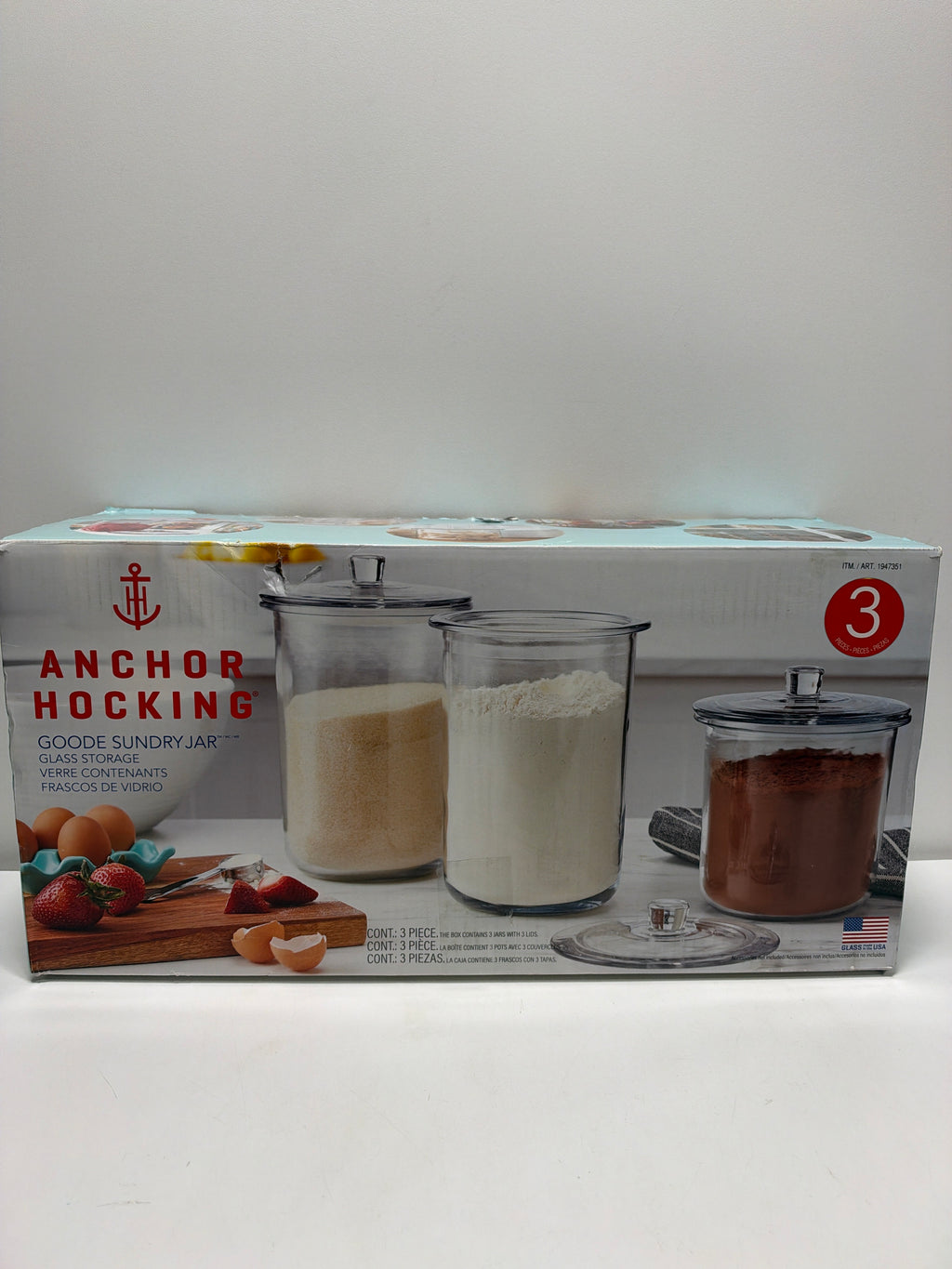 Anchor Hocking Goode Sundry Jar, 3-count
