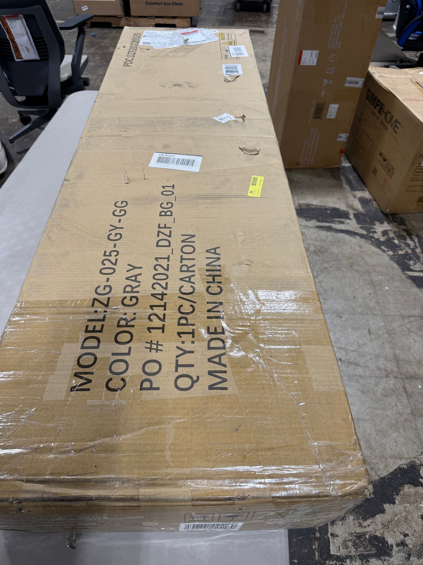 Flash Furniture Wyatt 60" Modern Farmhouse Tall TV Stand - Coastal Gray Console Cabinet - Adjustable Middle Shelf - Fixed Shelves - For TV's up to 60"