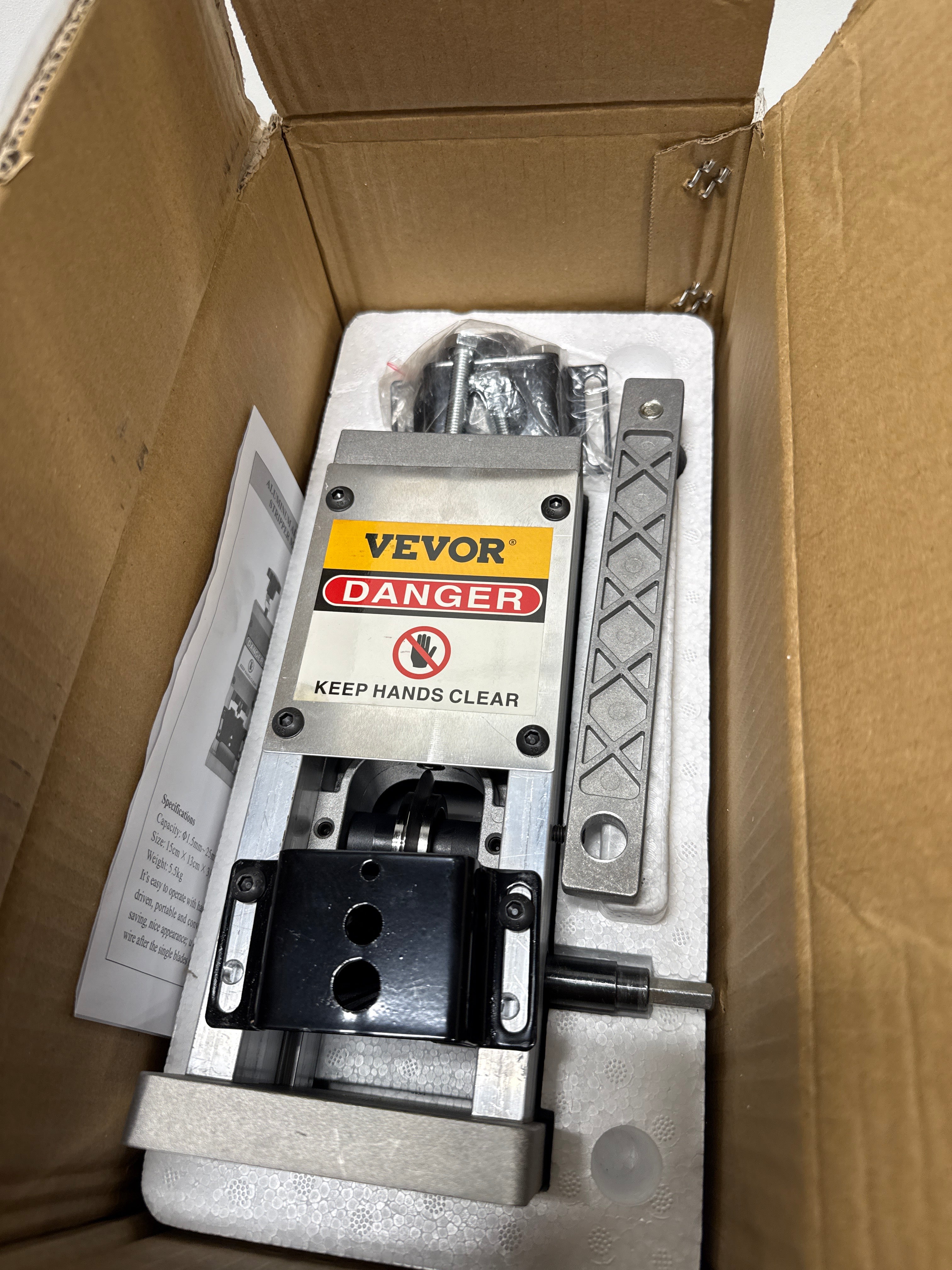 Vevor Manual Wire Stripping Machine, 0.06 in. - 0.98 in. Capacity,Hand Crank Wire Stripper with Portable Aluminum Construction
