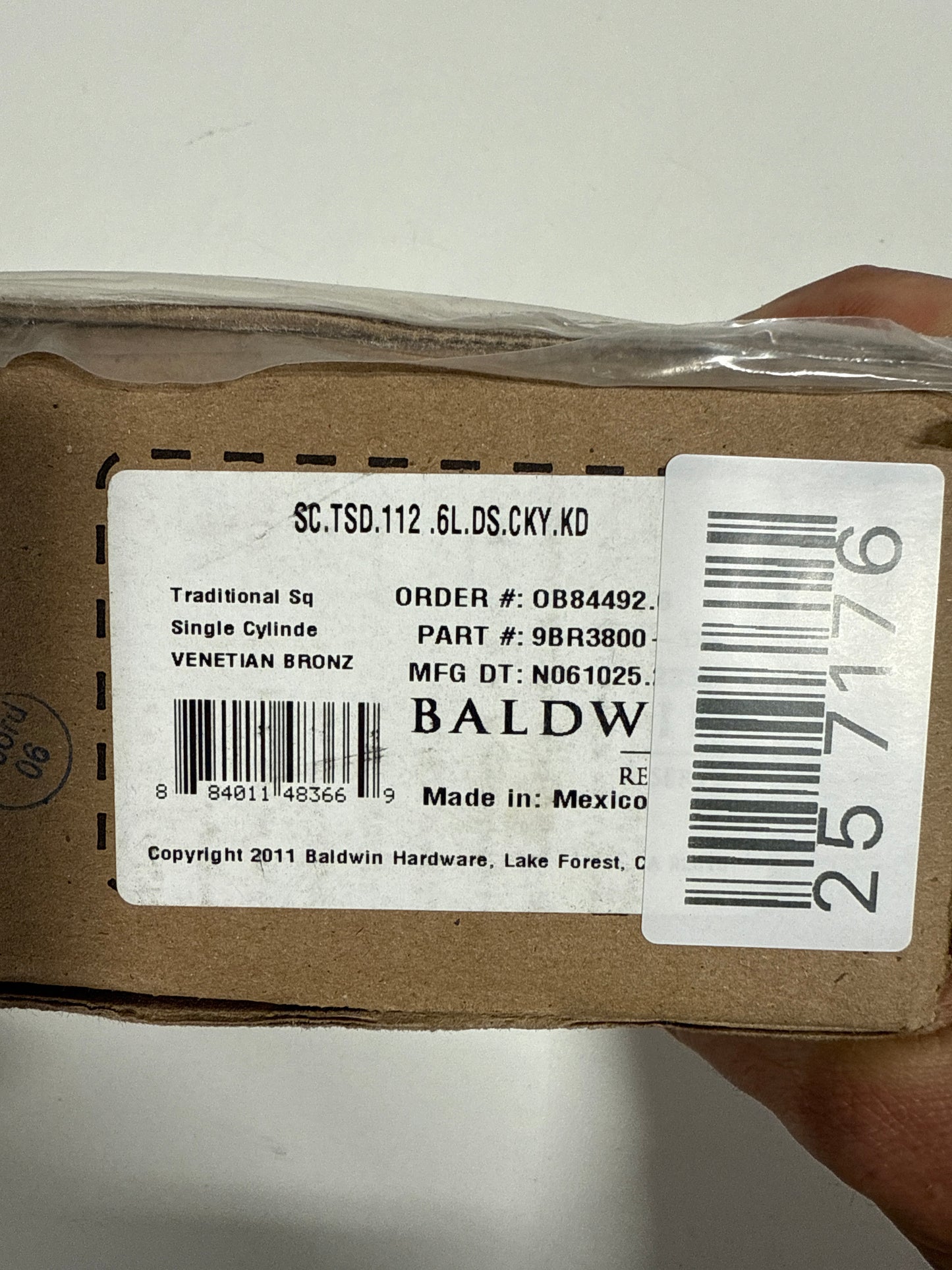 Baldwin Reserve SCTSD112 Single Cylinder