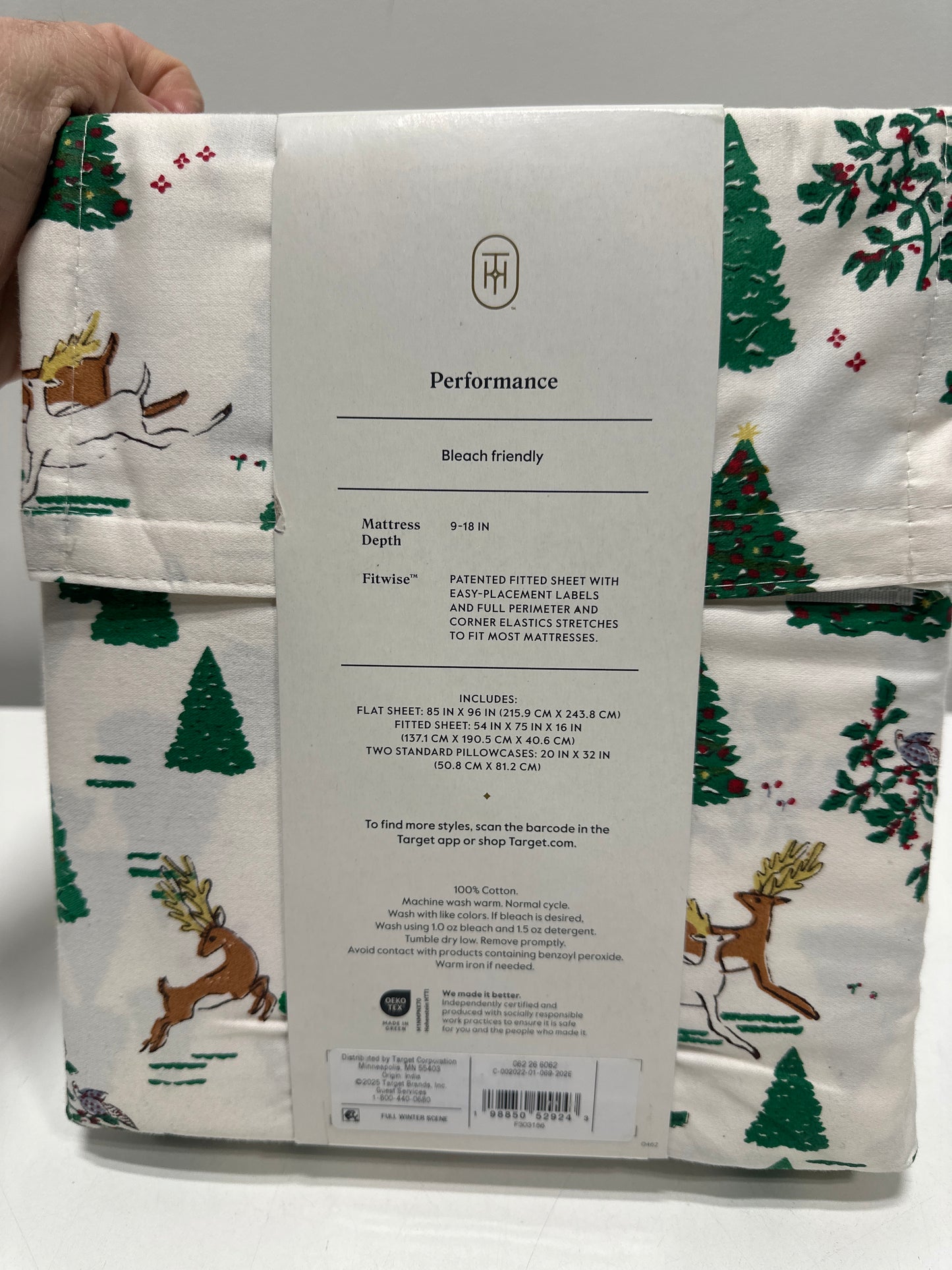Full 400 Thread Count Christmas Holiday Performance Sheet Set Winter Scene - Threshold™ - *Bedding