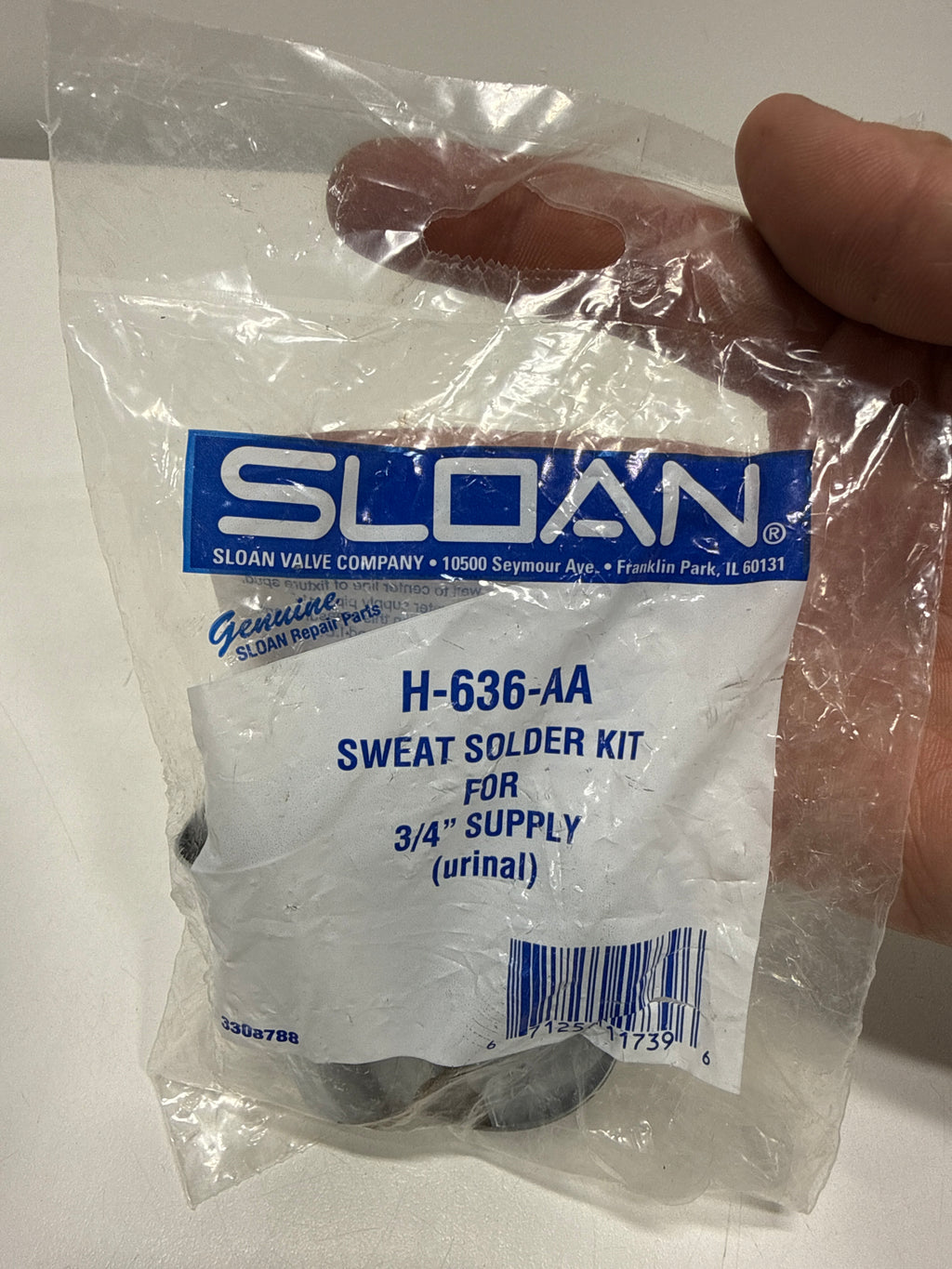 Sloan Sweat Solder Kit H636Aa Cp 3/4 in Sweat Solder Kit