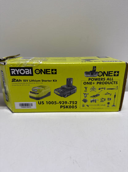RYOBI ONE+ 18V Lithium-Ion 2.0 Ah Compact Battery and Charger Starter Kit