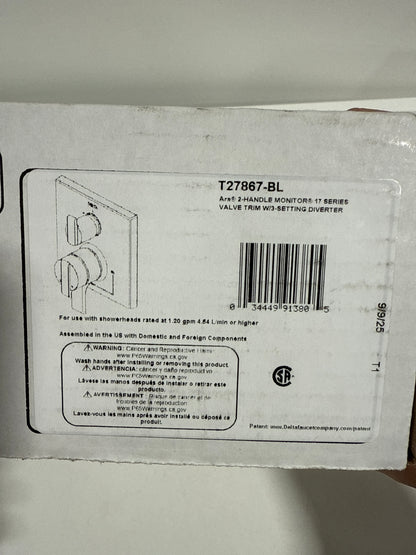 Delta Ara:T27867 Angular Modern Monitor 17 Series Valve Trim with 3-Setting Integrated Diverter