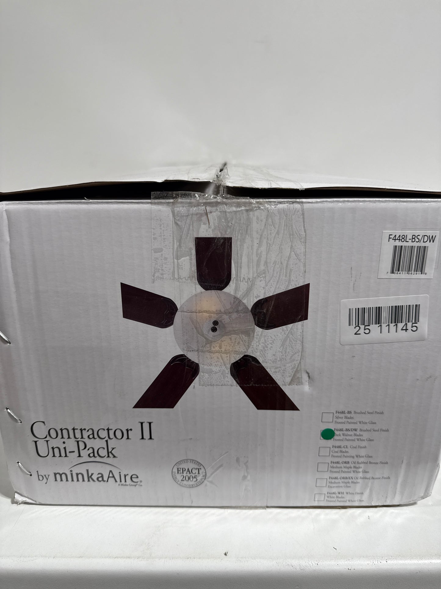 Minka Aire Contractor 52 Inch Ceiling Fan with Light Kit Contractor - F448L-BS/DW - Transitional
