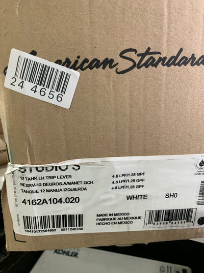 American Standard Studio S 1.28 GPF Single Flush Toilet Tank Only with Left Hand Trip Lever in White