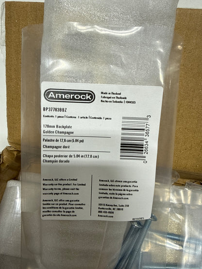 Amerock Medora 5-1/16 Inch (128mm) Center-to-Center Rectangle Golden Champagne Cabinet Pull Backplate