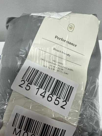 Standard Solid Performance 400 Thread Count Pillowcase Set Gray - Threshold™: Cotton Sateen, Machine Washable, OEKO-TEX Certified