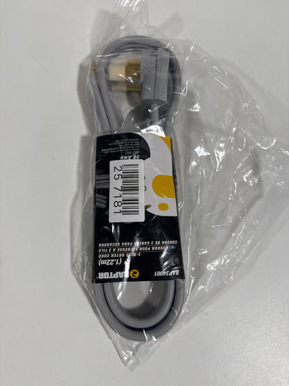 Raptor Tools RAP34001 30 Amp 4 Ft. 10/3 SRDT 125/250V Dryer Cord Grey Laundry
