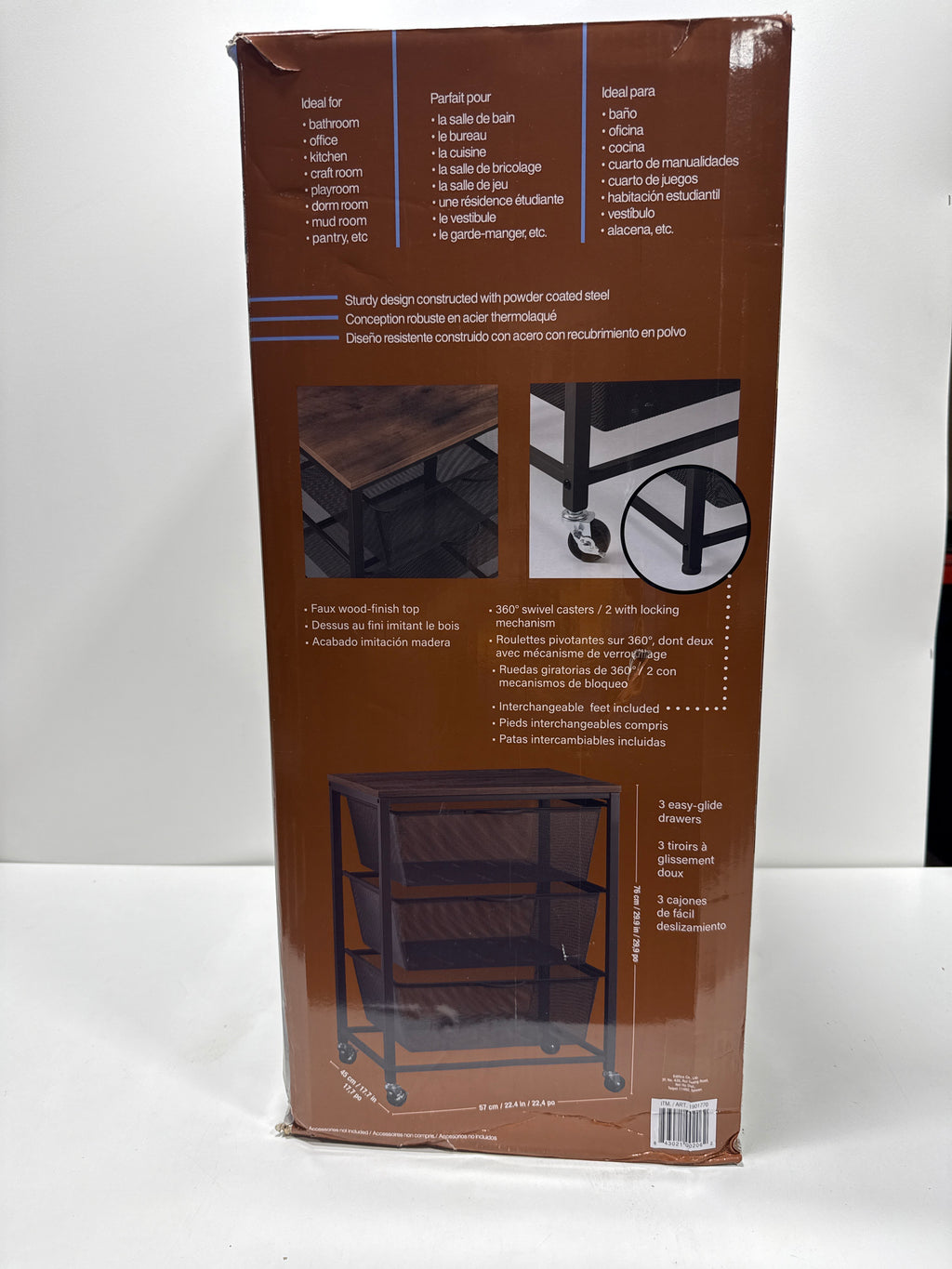 Edifice 3-tier Mesh Basket Cart