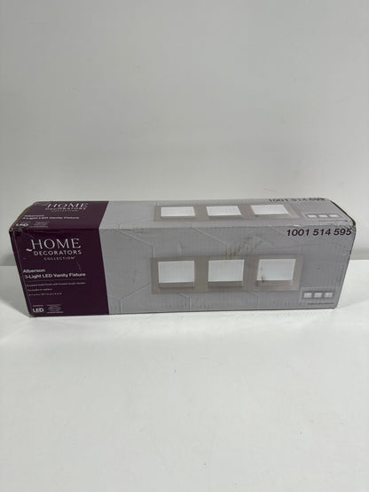 Alberson Collection 3-Light Brushed Nickel LED Vanity Light with Frosted Acrylic Shade