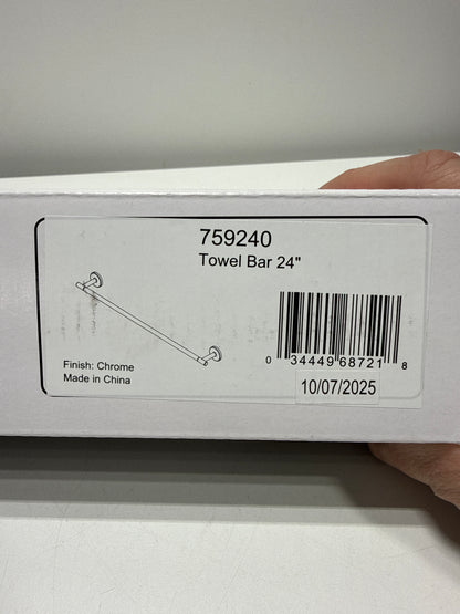 Delta 759240 Trinsic 24 in. Wall Mount Towel Bar Bath Hardware Accessory in Polished Chrome