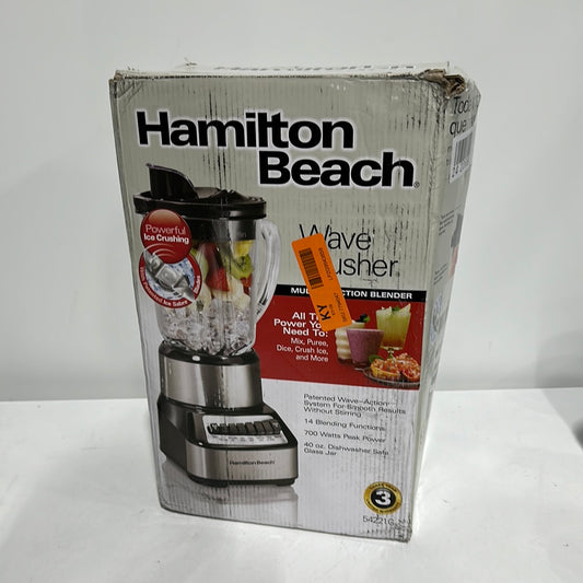 Hamilton Beach - Wave Crusher Multi-Function Blender with 40 oz. Glass Jar and 14 Functions for Puree, Ice Crush, Shakes a - Silver