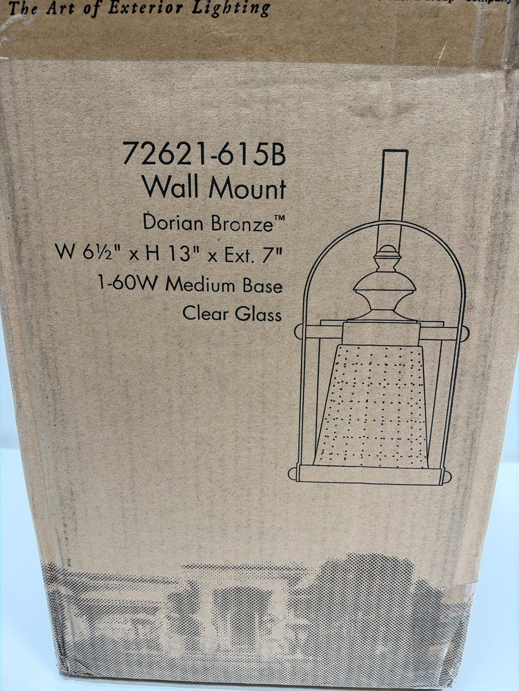The Great Outdoors 72621-615B Sycamore Trail 1 Light 13" Tall Outdoor Wall Sconce with Clear Stripe Glass Dorian Bronze Outdoor Lighting Wall Sconces