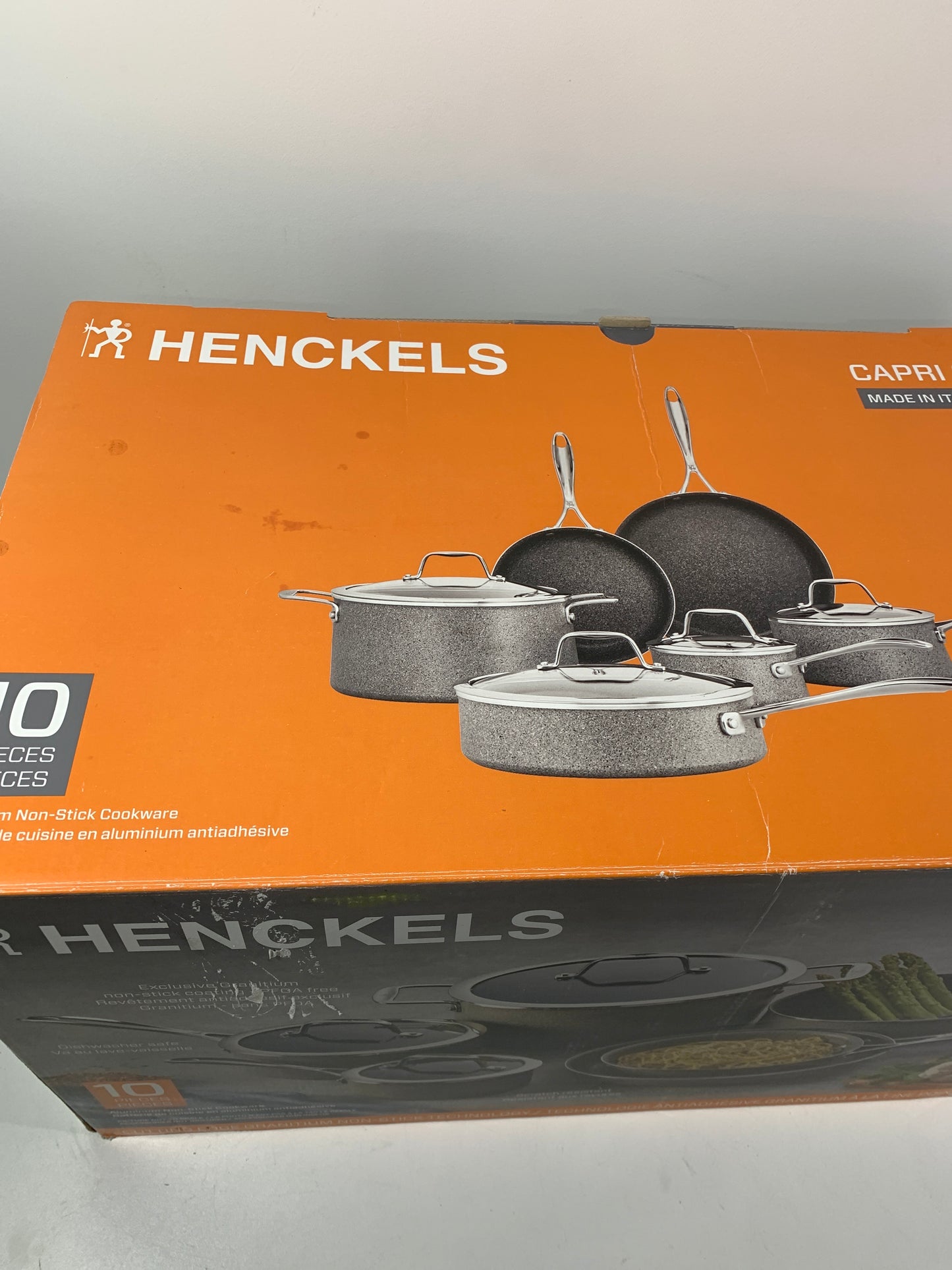 Henckels Capri Granitium 10-Pc. Aluminum Nonstick Cookware Set - Grey