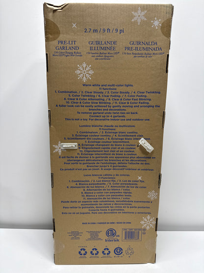 Kirkland 9’ Pre-lit LED With Twinkle Artificial Greenery Garland - *Christmas & Seasonal