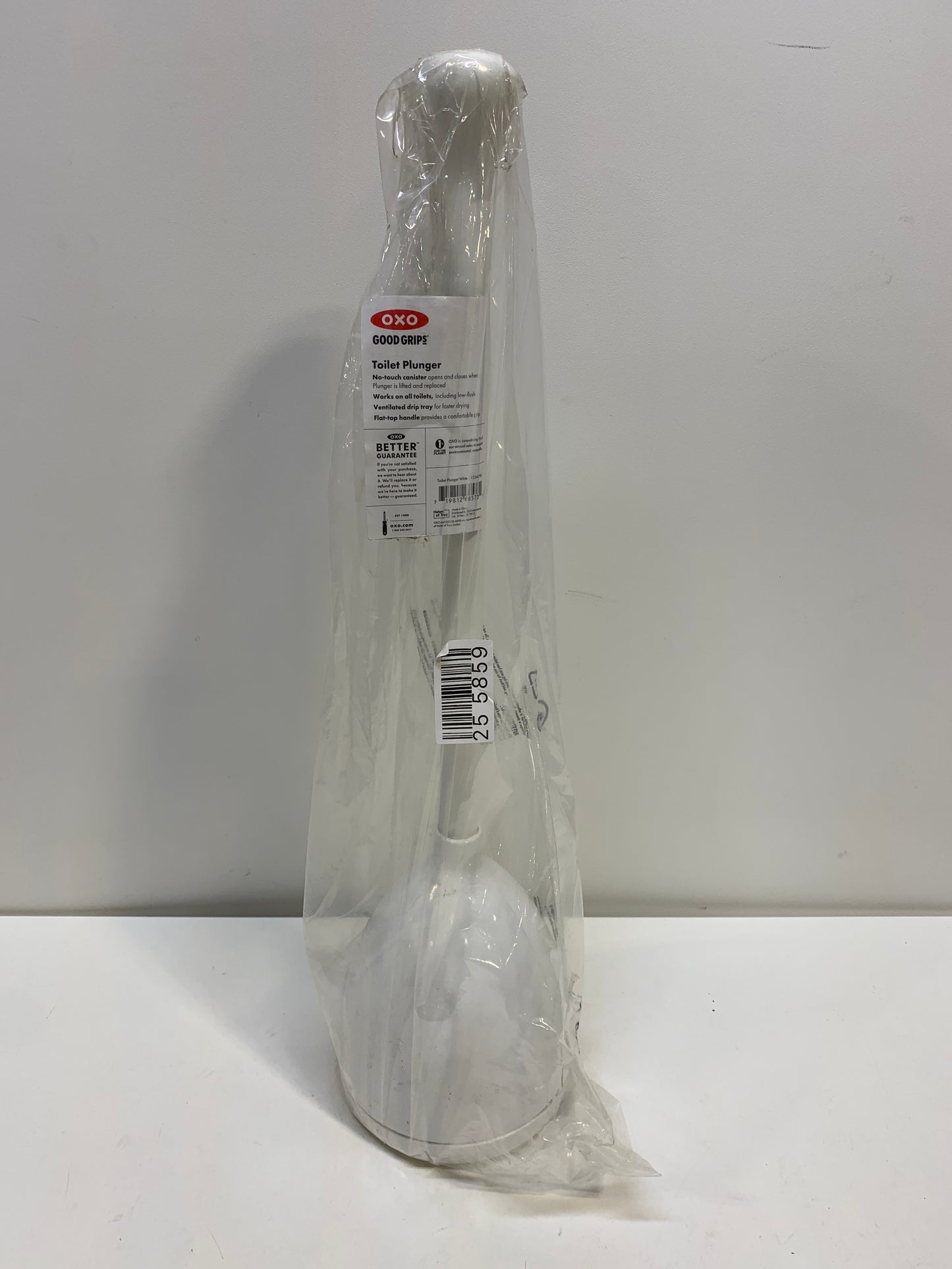 OXO Good Grips Desatascador de inodoro y recipiente de almacenamiento