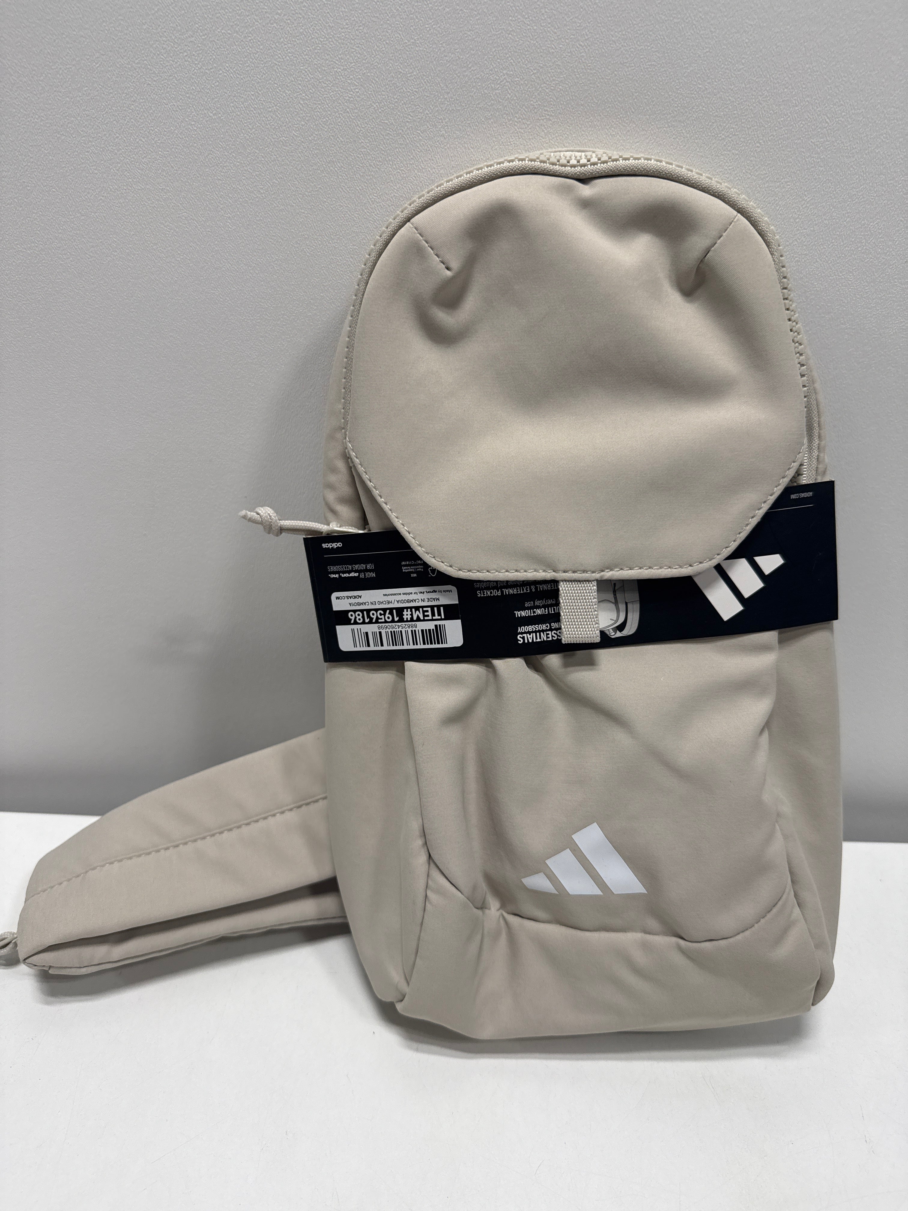 Adidas Essentials 3 Sling Bag - Beige Crossbody Backpack - One Strap