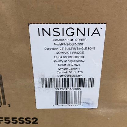 Insignia - 5.4 Cu. Ft. Indoor/Outdoor Mini Fridge - Stainless Steel