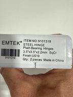 3 x Emtek Plain Bearing Square Corner Hinge Black - Pair 9101319 Us19 - *Tools Hardware & Misc