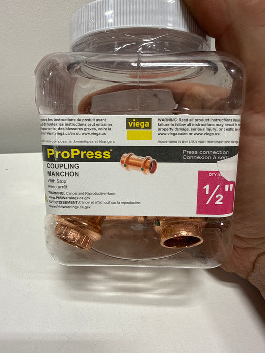 6 x ProPress 1/2 in. Press Copper Coupling with Stop