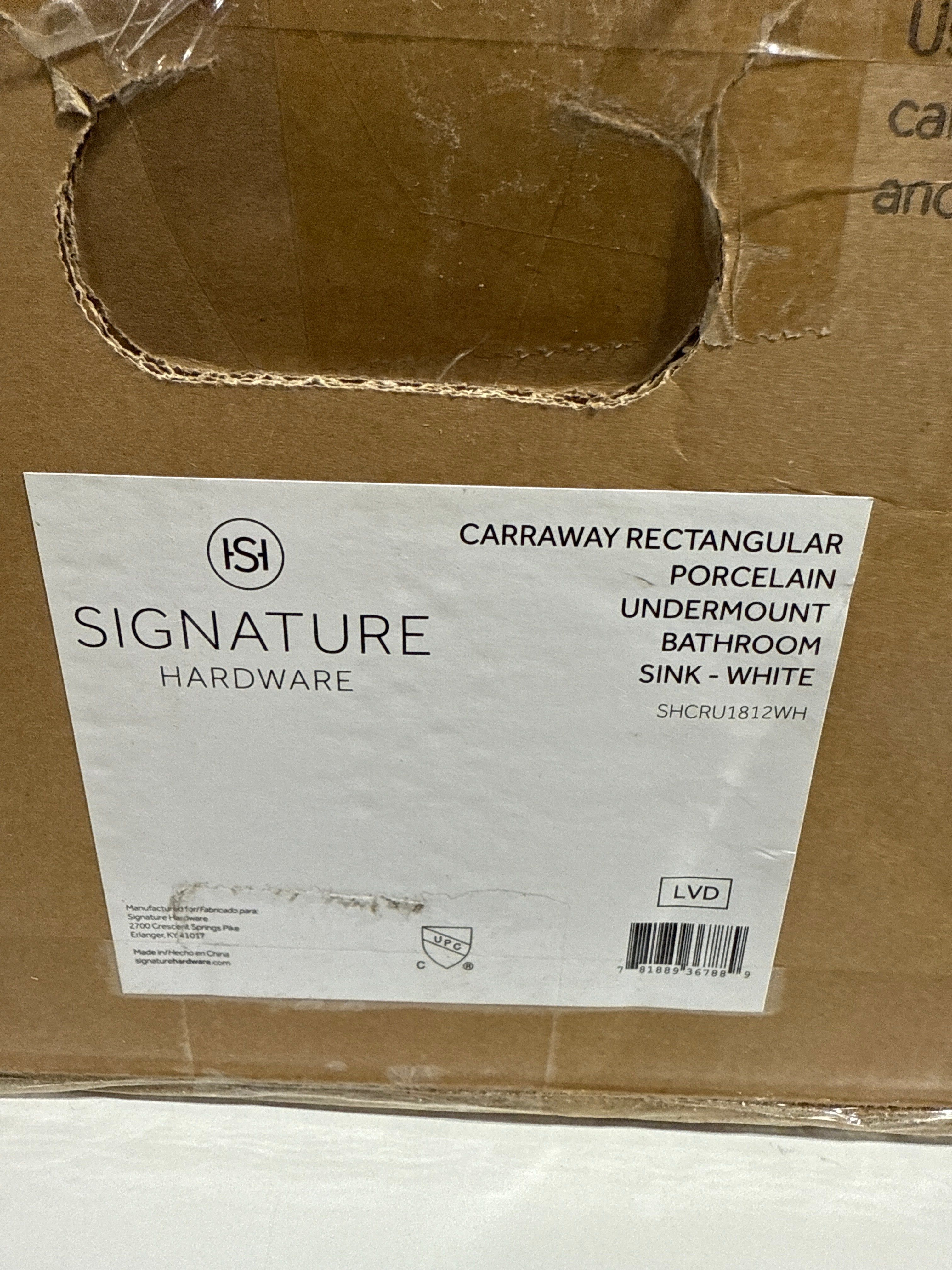 Signature Hardware 948172 Carraway 21’’ Rectangular Porcelain Undermount Bathroom Sink White - *Plumbing