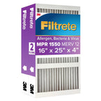 2 x Filtrete Air Filter 4”, MPR 1550 MERV 12, Ultra Allergen, Bacteria, and Virus Deep Pleat Filter
