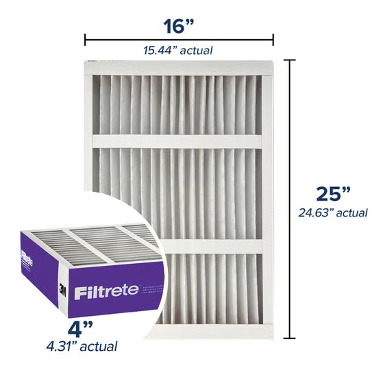 2 x Filtrete 16 x 25 x 4 HVAC Furnace Air Filter MPR 1550 MERV 12 Ultra Allergen Reduction