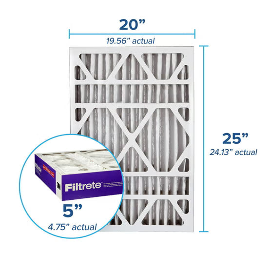 2 x Filtrete  20 x 25 x 5 Air Filter 5”, MPR 1550 MERV 12, Ultra Allergen, Bacteria, and Virus Deep Pleat Filter, 2-pack