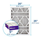 2 x Filtrete  20 x 25 x 5 Air Filter 5”, MPR 1550 MERV 12, Ultra Allergen, Bacteria, and Virus Deep Pleat Filter, 2-pack