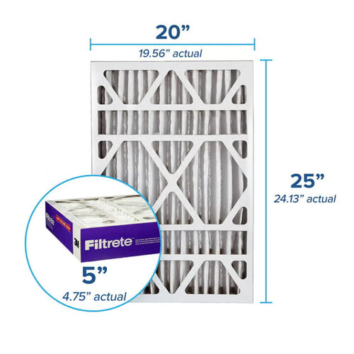 2 x Filtrete  20 x 25 x 5 Air Filter 5”, MPR 1550 MERV 12, Ultra Allergen, Bacteria, and Virus Deep Pleat Filter, 2-pack