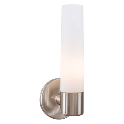 GEORGE KOVACS P5041-084 Saber Wall Sconce, 1-Light, 60 Total Watts, 12.5-in H x 5-in W, Brushed Nickel
