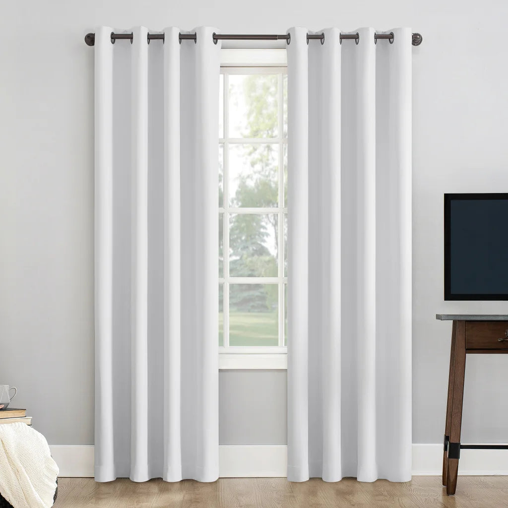 Sun Zero Pratt Tonal Texture Fleece Insulated 100% Blackout Window Curtains, 2-pack
