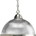 Progress Lighting Prismatic Collection 1-Light Pendant Brushed Nickel Clear Prismatic Glass Shade - *Lighting &