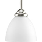 Progress Lighting Heart Collection 1-Light Mini-Pendant Brushed Nickel Etched Glass Shade