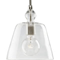 Progress Lighting Finn Collection 1-Light Matte Black Etched White Glass Global Pendant Light