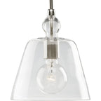 Progress Lighting Finn Collection 1-Light Matte Black Etched White Glass Global Pendant Light