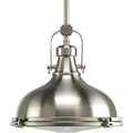 Progress Lighting P5188-LED Fresnel Lens Single Light 12" Wide LED Pendant Brushed Nickel