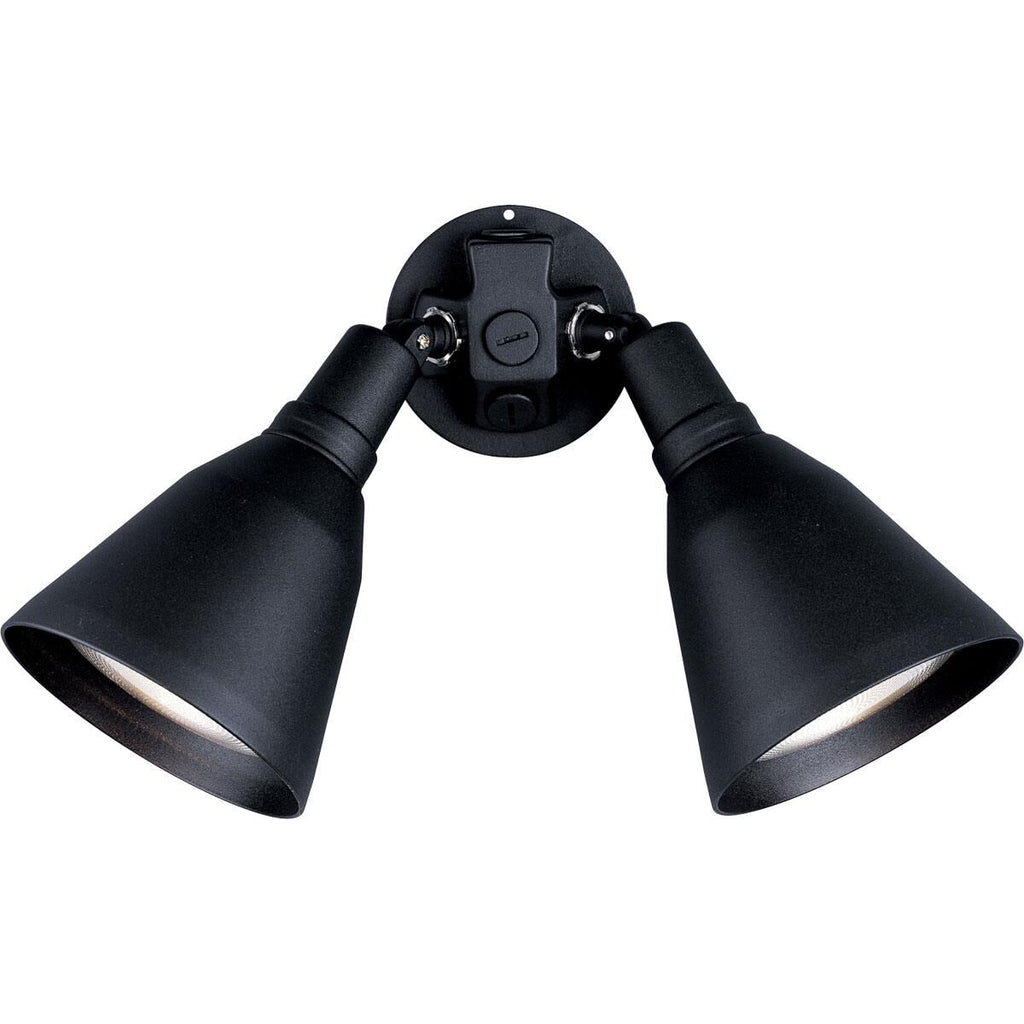 Progress Lighting P5203 2 Light Dual Head Flood Light with Metal Adjustable Shades Black