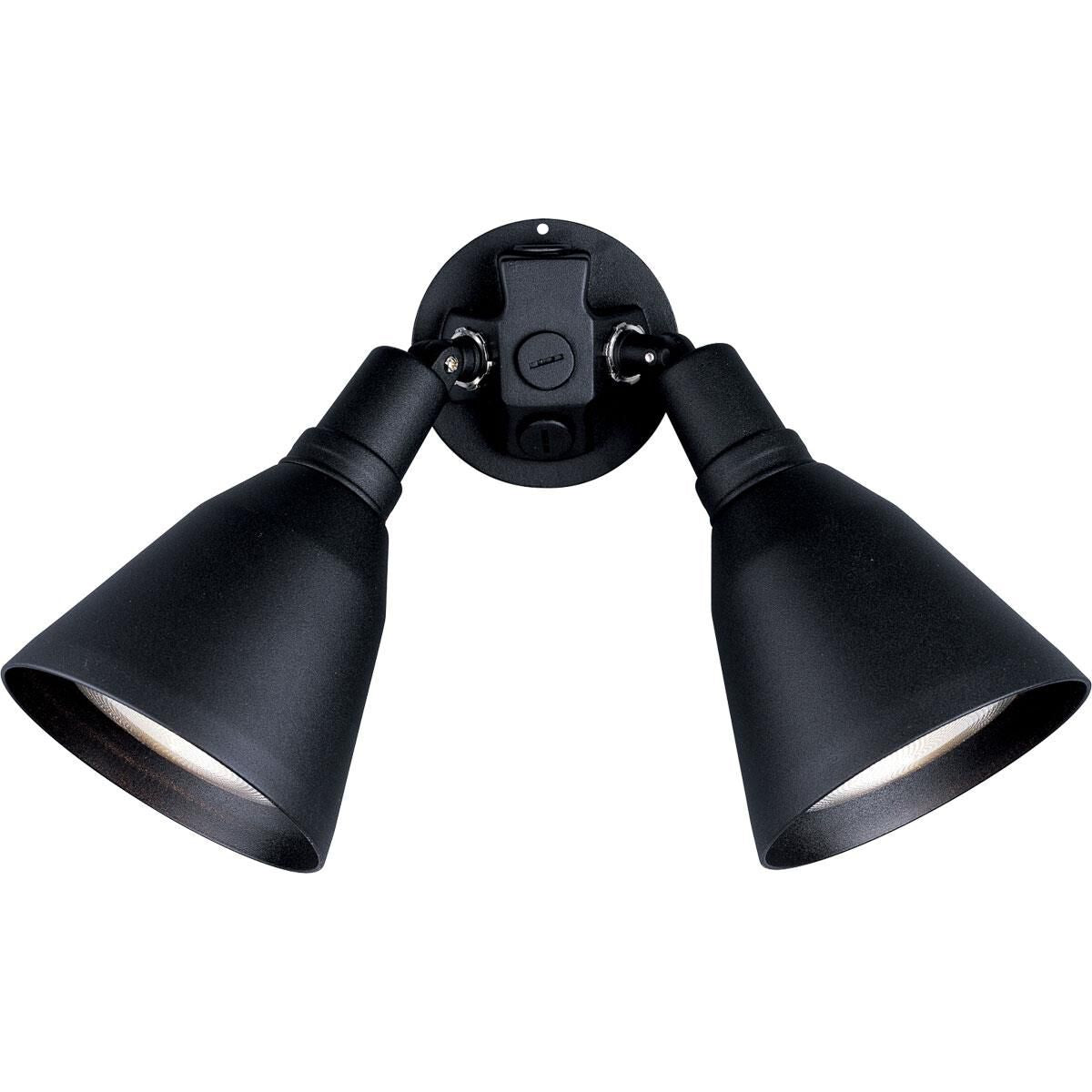 Progress Lighting P5203 2 Light Dual Head Flood Light with Metal Adjustable Shades Black