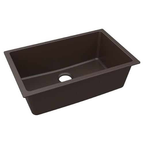 Elkay ELGRU13022 Quartz Classic 29-1/2’’ Undermount Single Basin Quartz Composite Kitchen Sink - Mocha - *Plumbing