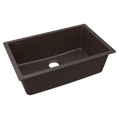 Elkay ELGRU13022 Quartz Classic 29-1/2’’ Undermount Single Basin Quartz Composite Kitchen Sink - Mocha - *Plumbing