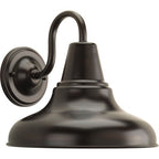 Progress Lighting P5623-20 District Collection 1-Light Farmhouse Outdoor Wall Lantern Light, Antique Bronze, 12" W x 10-1/2" H