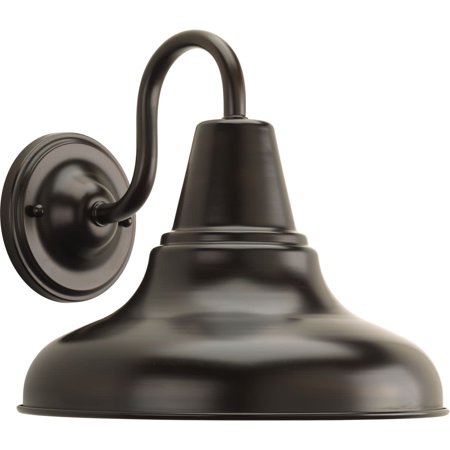 Progress Lighting P5623-20 District Collection 1-Light Farmhouse Outdoor Wall Lantern Light, Antique Bronze, 12" W x 10-1/2" H