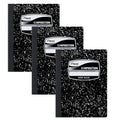 Mead Composition Notebooks Two - 3 Pack Wide Ruled Paper 9-3/4’’ X 7-1/2’’ 100 Sheets per Comp Book Black Marble