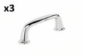 3 x Kane 3 in. (76mm) Classic Polished Chrome Arch Cabinet Pull - *Tools Hardware & Misc